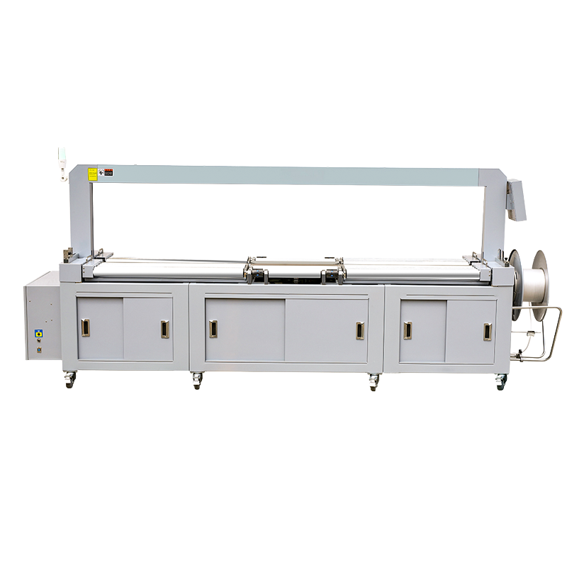 Q8VC2-T 全自動大弓架打包機 | 2.2米寬門窗家具專用 | 鋼製滾筒重型產線