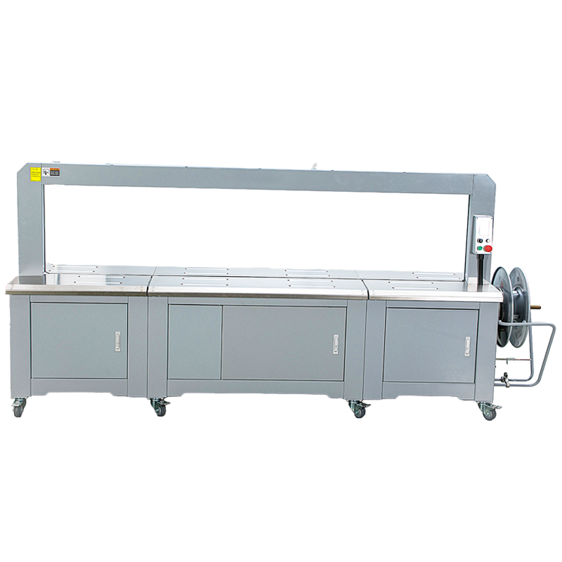 Q8-22060 全自動加寬型打包機 | 2.2米大弓架專攻大型貨物 | 支援 0.35mm 薄帶省成本