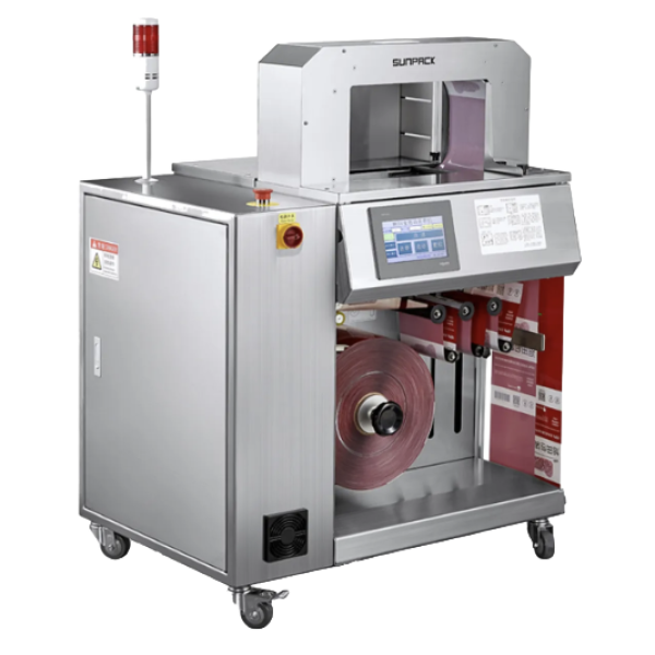 3720V-150 真空型超寬束帶機｜支援 150mm 束帶、Schneider 伺服系統與 PLC 控制