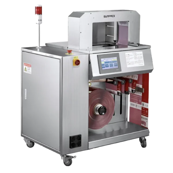 3720V-150 真空型超寬束帶機｜支援 150mm 束帶、Schneider 伺服系統與 PLC 控制