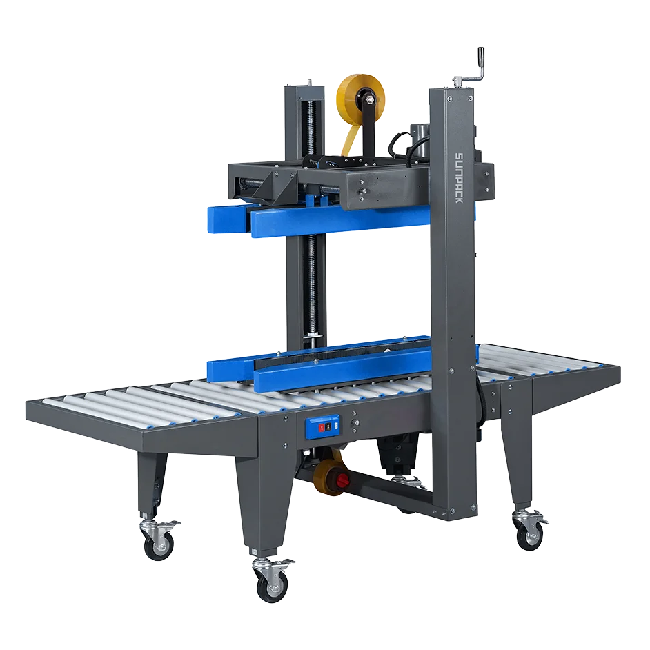 XT-553TSBS 半自動封箱機｜高窄箱專用、雙側皮帶驅動、LCD 紙箱首選