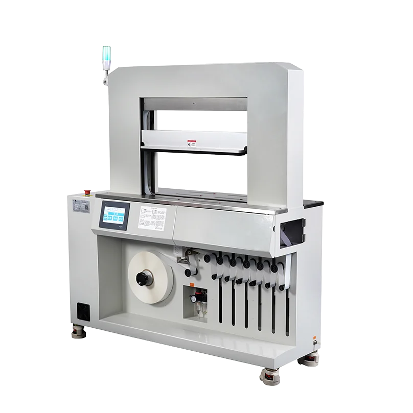 7045-VTP 真空加壓型束帶機：50mm 寬帶包裝、伺服馬達驅動、高效率真空送帶、施耐德系統