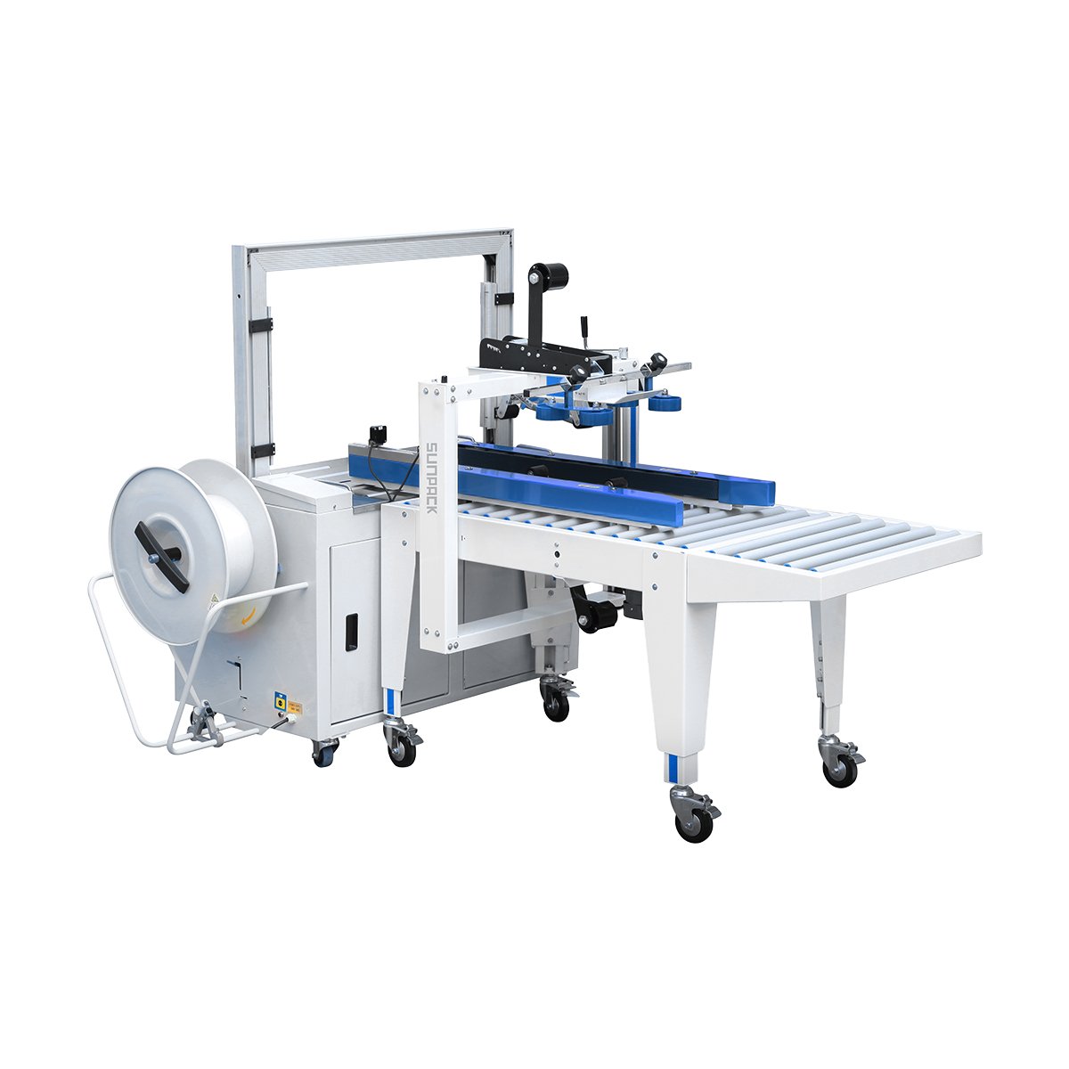 自動封箱打帶組合機 Q8F+TPK553RL | 高效包裝一體化解決方案 - 竣品國際 Tridentpak