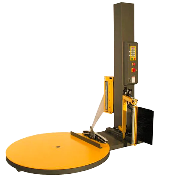 AP360 全自動轉盤式膠膜棧板包裝機(預拉型) | 遙控免下車、自動夾切膜 | 最高省膜250%